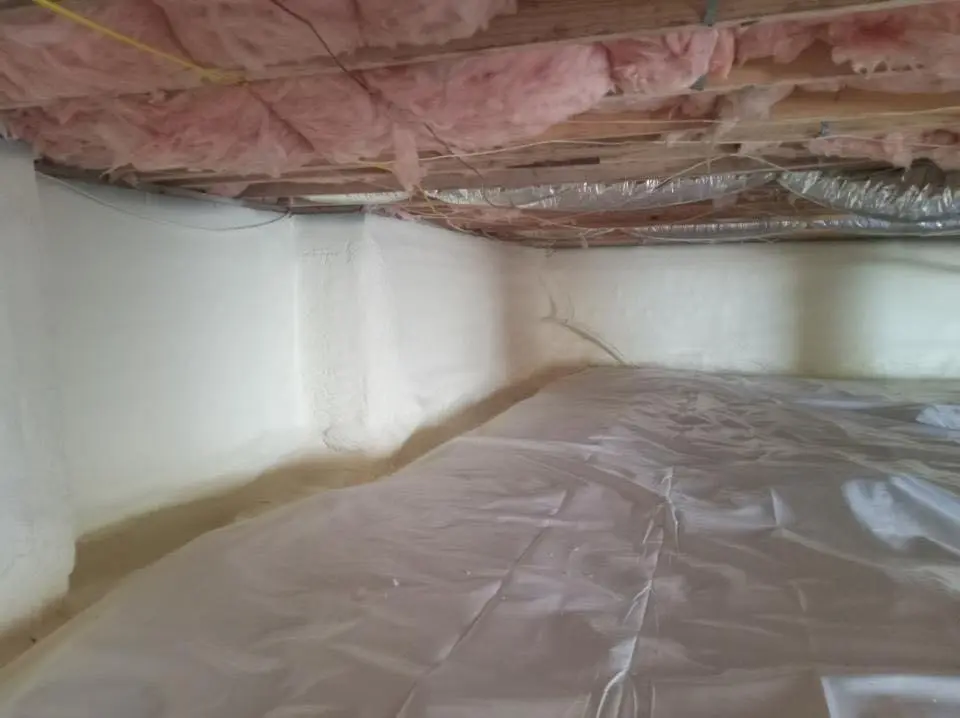 Crawl space encapsulation with closed-cell spray foam for Commercial Roof Restoration in Rockmart